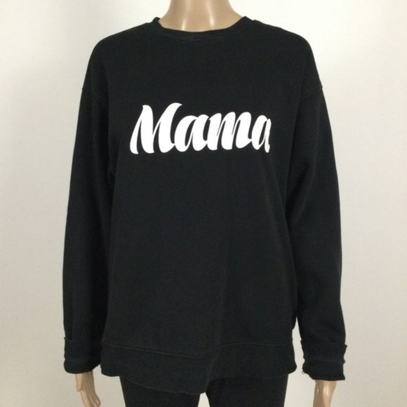 Brunette The Label Tops - BRUNETTE (The Label) Black Longsleeved Sweatshirt Size M/L